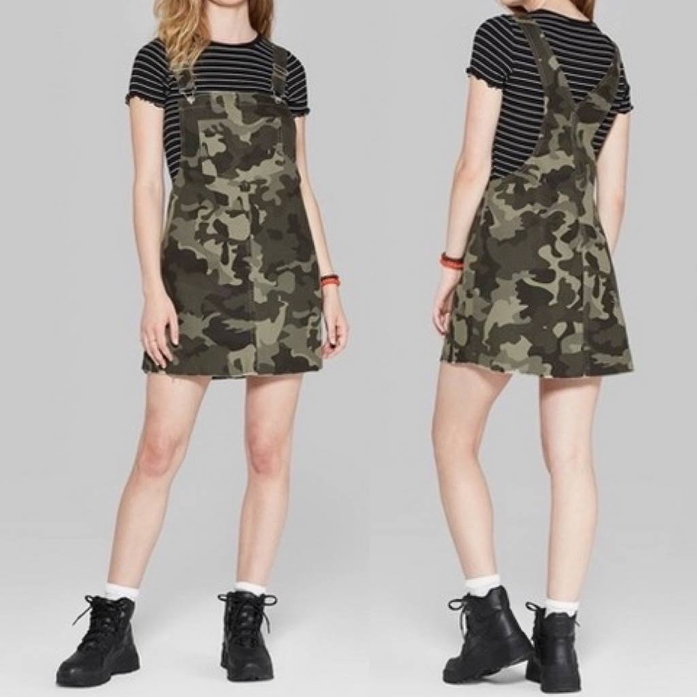 Wild Fable Adjusted Strap Camo Overall Dress